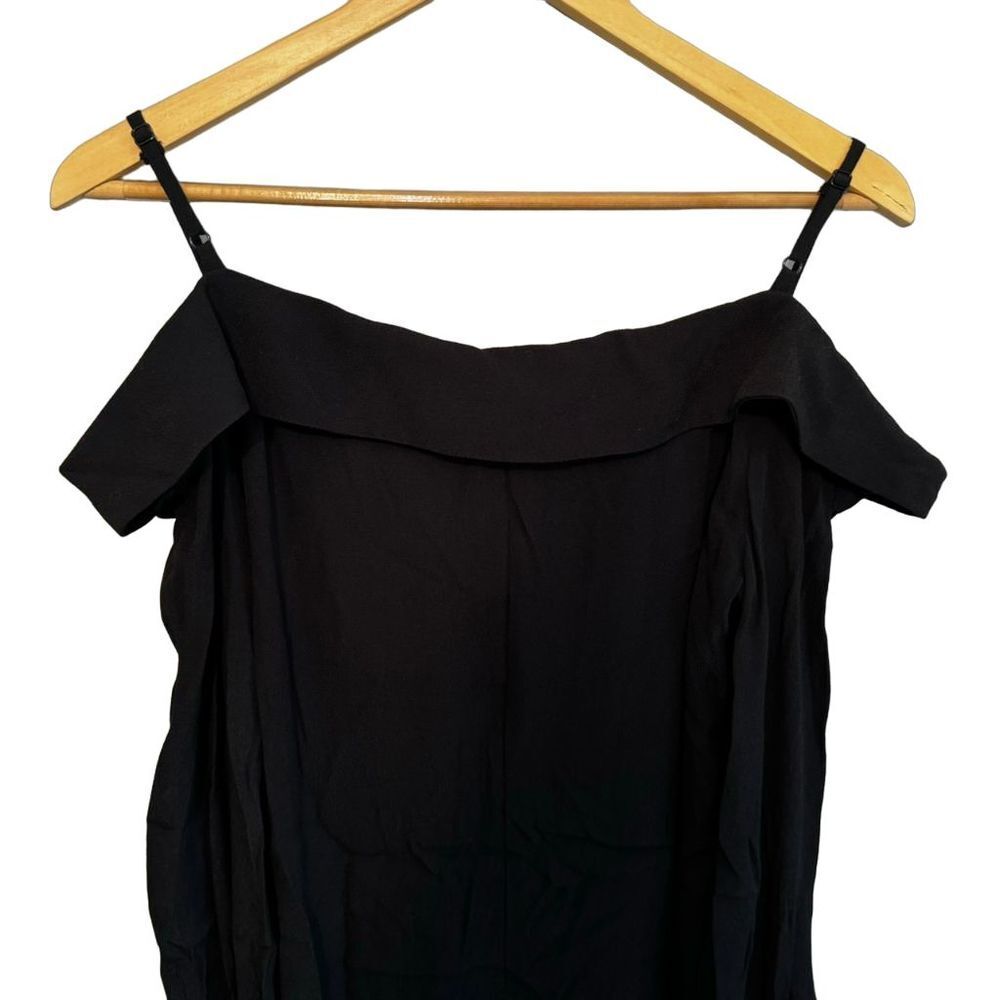 VICI Women Off Shoulder Black Blouse Long Sleeve Medium Cold Shoulder Shirt - Picture 9 of 11